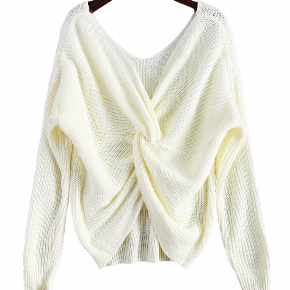 ✨New✨Ivory Twisted Knot knot Sweater - Picture 6 of 7